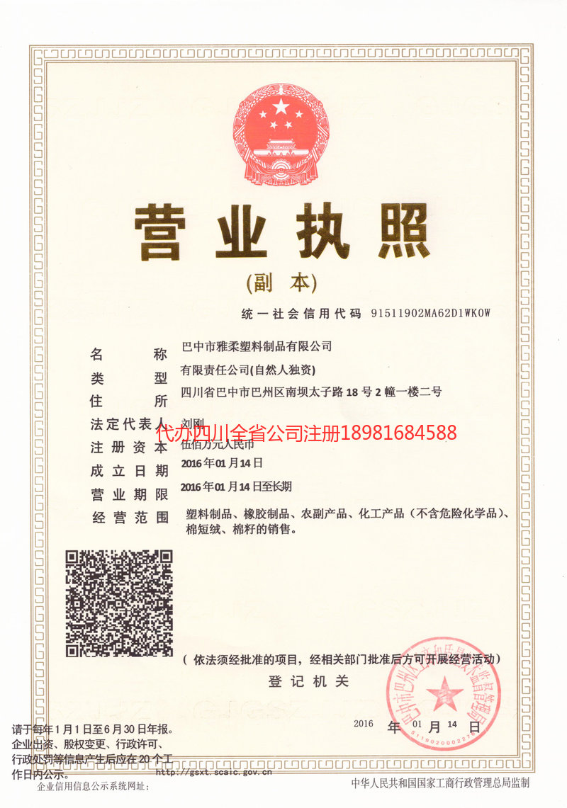榆树榆树雅柔塑料制品有限公司